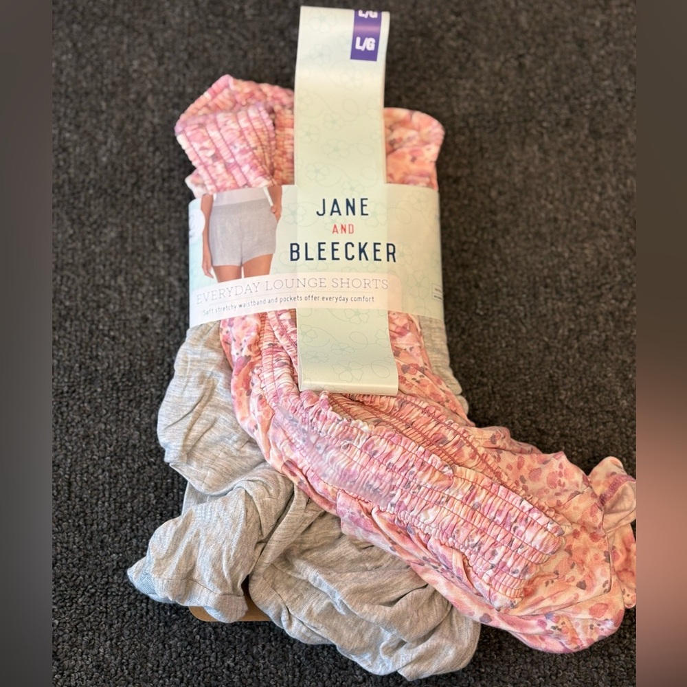 Jane and Bleecker Pink and Gray Lounge Shorts 2-Pack